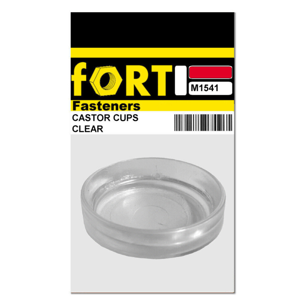 Fort Fasteners® Clear Castor Cups, Large Od 65mm (2.5/8 Inch) Midi 1 Castor Cup