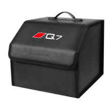 (For Q7) Car Foldable Storage Box Trip Camping Leather Bag For Audi Quattro A1