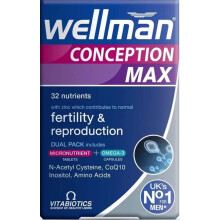 Vitabiotics Wellman Conception Max - 84 Tablets for male fertility with zinc 25mg, CoQ10, NAC & omega-3