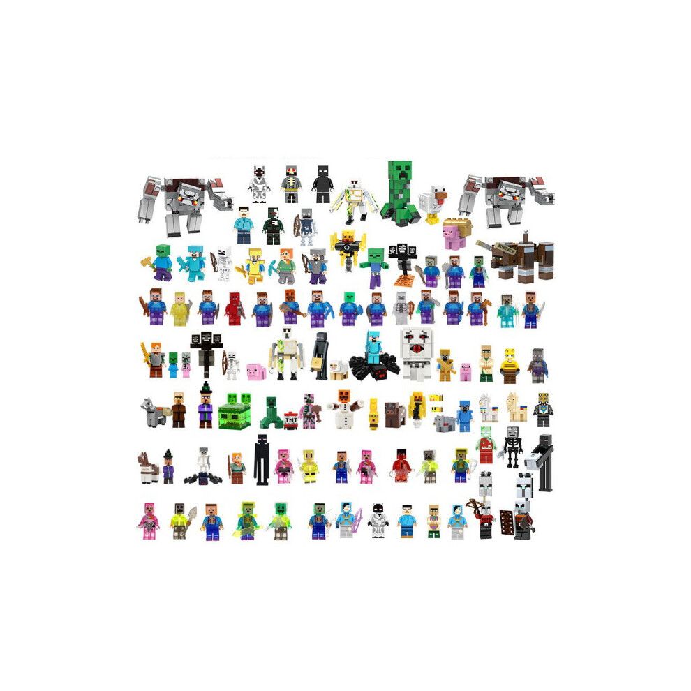 (Random 40Pcs) Minecraft Action Mini Figure Building Blocks Toys For Kids Fit for LEGO