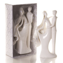 Elegant Porcelain Bride & Groom Cake Topper