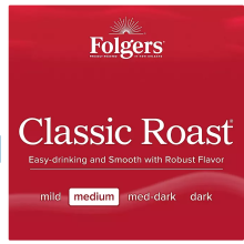 Folgers Classic Medium Roast Ground Coffee, 43.5 oz.
