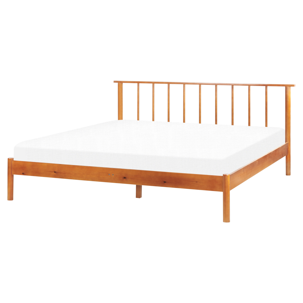 Bed Pine Wood BARRET 160 x 200 cm (EU King Size) Brown