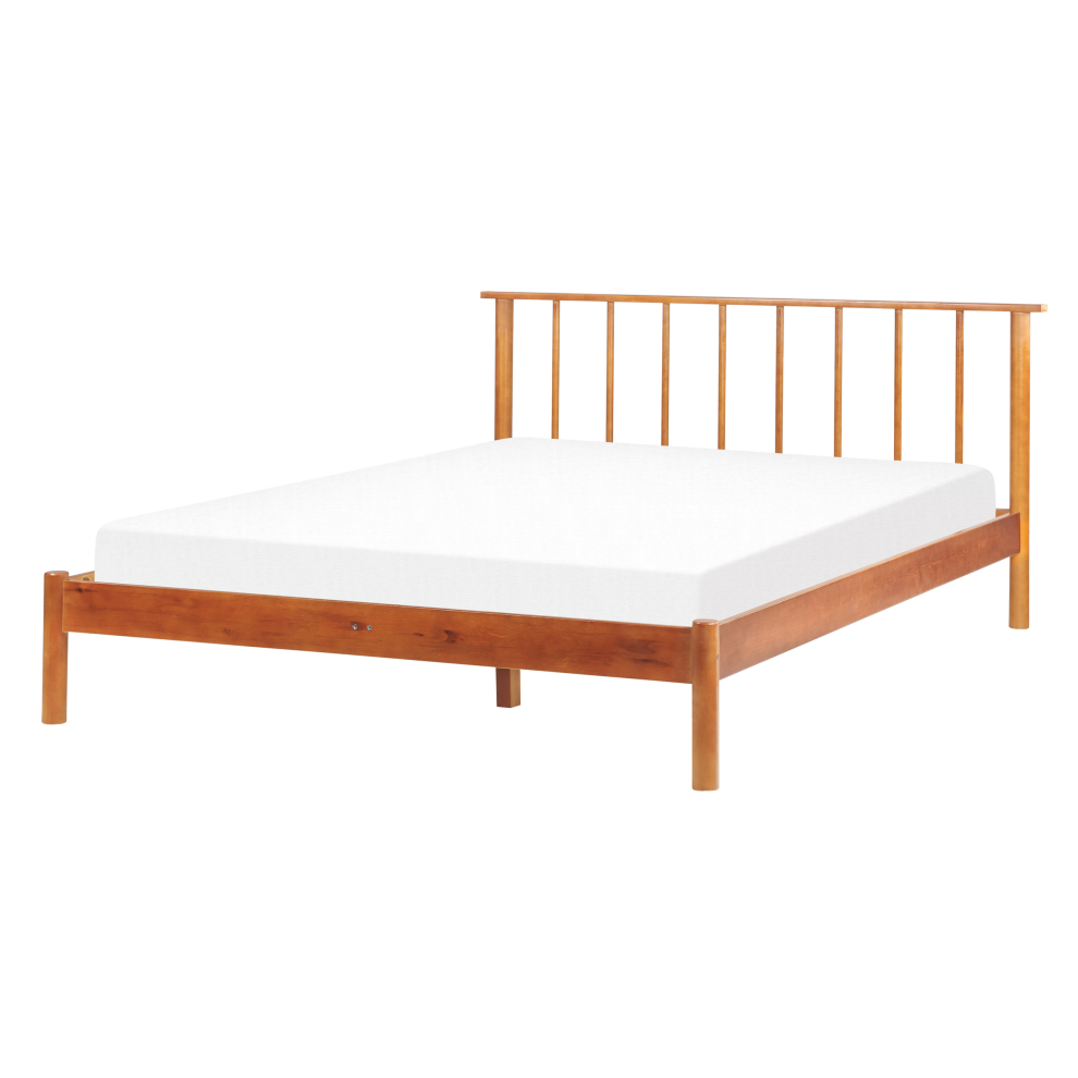 Bed Pine Wood BARRET 140 x 200 cm (EU Double) Brown