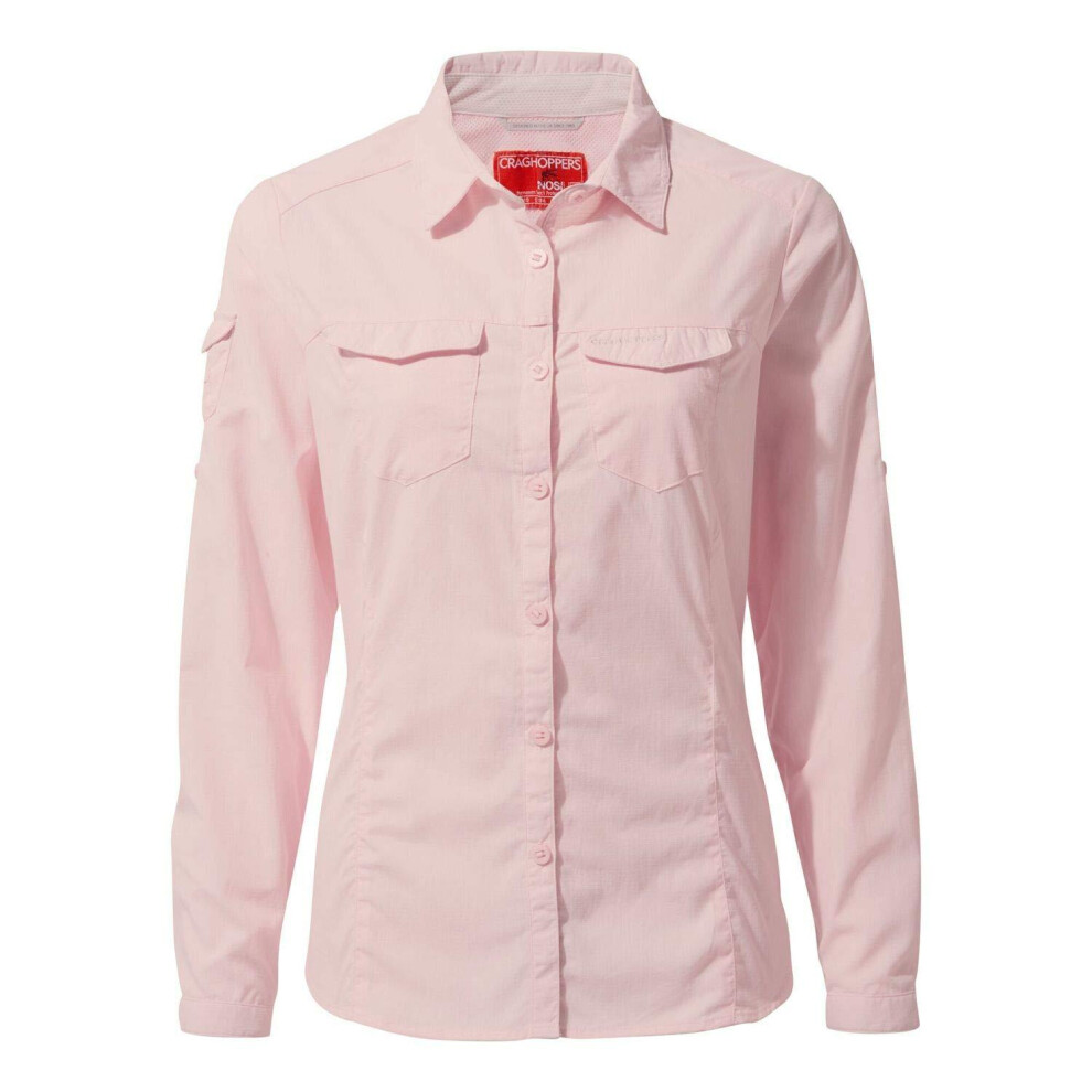 (10 UK, Seashell Pink) Craghoppers Womens/Ladies NosiLife Adventure II Long Sleeved Shirt