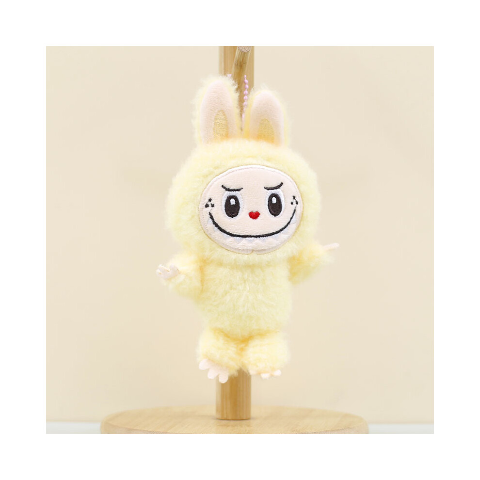 (Yellow) And Labubu Cute Fluffy Labubu Bunny Keychain Adorable Rabbit Plush Bag Accessory