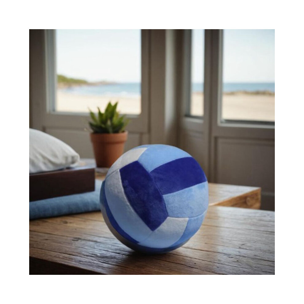 ( Volleyball, 20Cm/7.87In) Sports Ball Plush Toy Volleyball Basketball Football Creative Throw Pillow Gift Blue