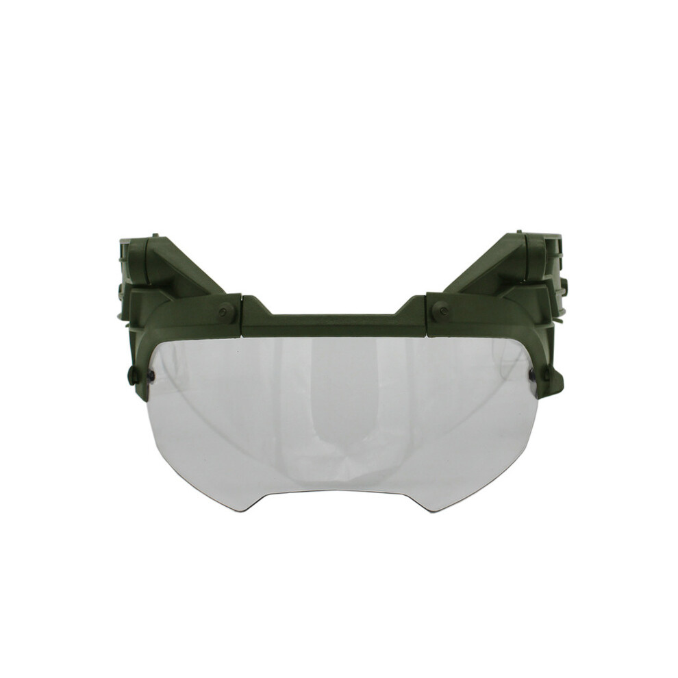 (OD Clear Lens) VULPO Adjustable Tactical Helmet Flip Goggles Airsoft Paintball FAST Helmet