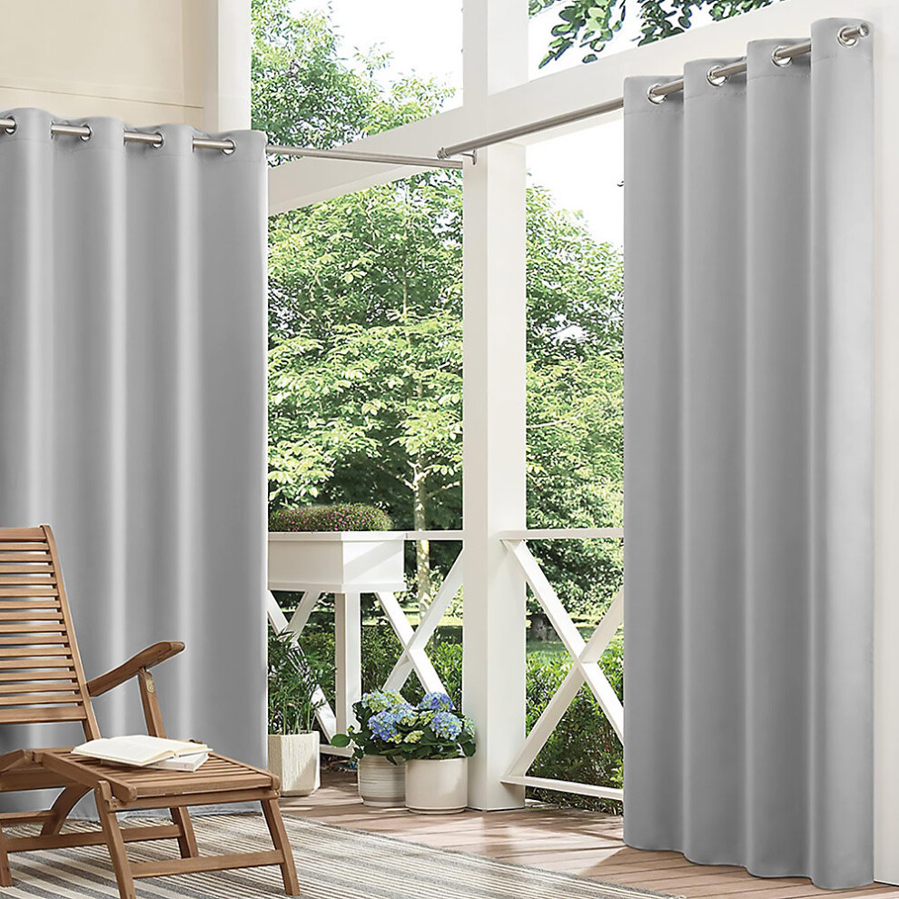 (Grey, 132cm L x 274cm W) Outdoor Waterproof Patio Curtain-image-OPC-PDZ8V7S-NEW