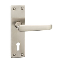 (Satin Nickel Keyhole) Victoria Metal Lever Latch Door Handles Set