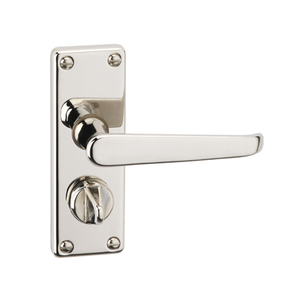 (Polished Nickel Privacy) Victoria Metal Lever Latch Door Handles Set