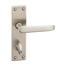 (Satin Nickel Bathroom) Victoria Metal Lever Latch Door Handles Set
