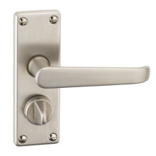 (Satin Nickel Privacy) Victoria Metal Lever Latch Door Handles Set