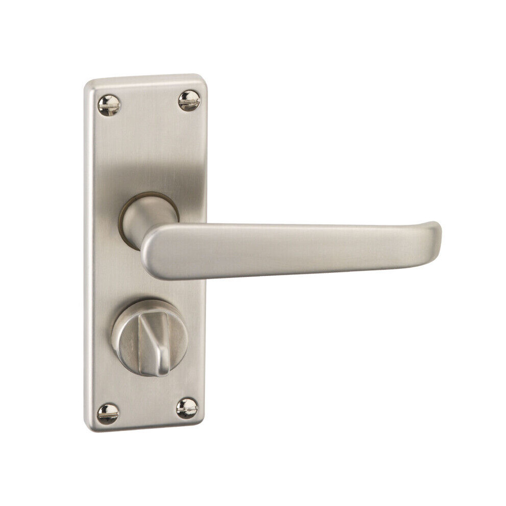 Urbn Living (Satin Nickel Privacy) Victoria Metal Lever Latch Door Handles Set