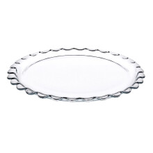 (1) 26cm Large Round Glass Dessert Plate Serving Set