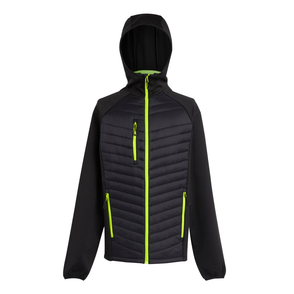 (M, Black/Lime Green) Regatta Mens Navigate Quilted Hybrid Jacket