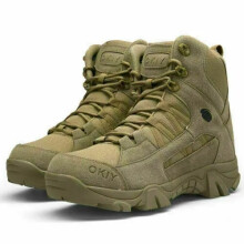 (Brown, UK8.5=EU43) Mens Military Tactical Combat Hiking Boots Desert Training Shoes Outdoor UK6-10