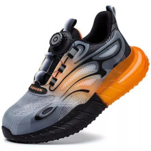 (UK6=EUR39, Orange) SAFETY TRAINERS MENS WOMENS LIGHTWEIGHT STEEL TOE CAP WORK HIKING BOOTS SHOES