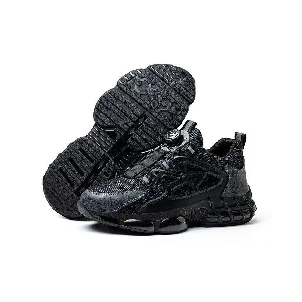(black, EU45) Trainers Safety Shoes Mens Womens Work Hiking Boots Steel Toe Cap Lightweight UK