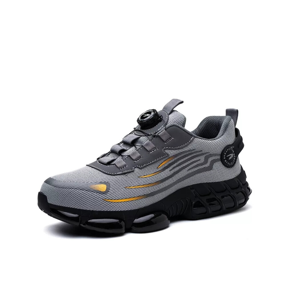 (UK10=EUR45, 266 Grey) Men&Women Lightweight Work Shoes Safety Trainers Steel Toe Cap Sefty Boots UK