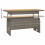 (Grey) Garden Coffee Table Poly Rattan Adjustable Height 3