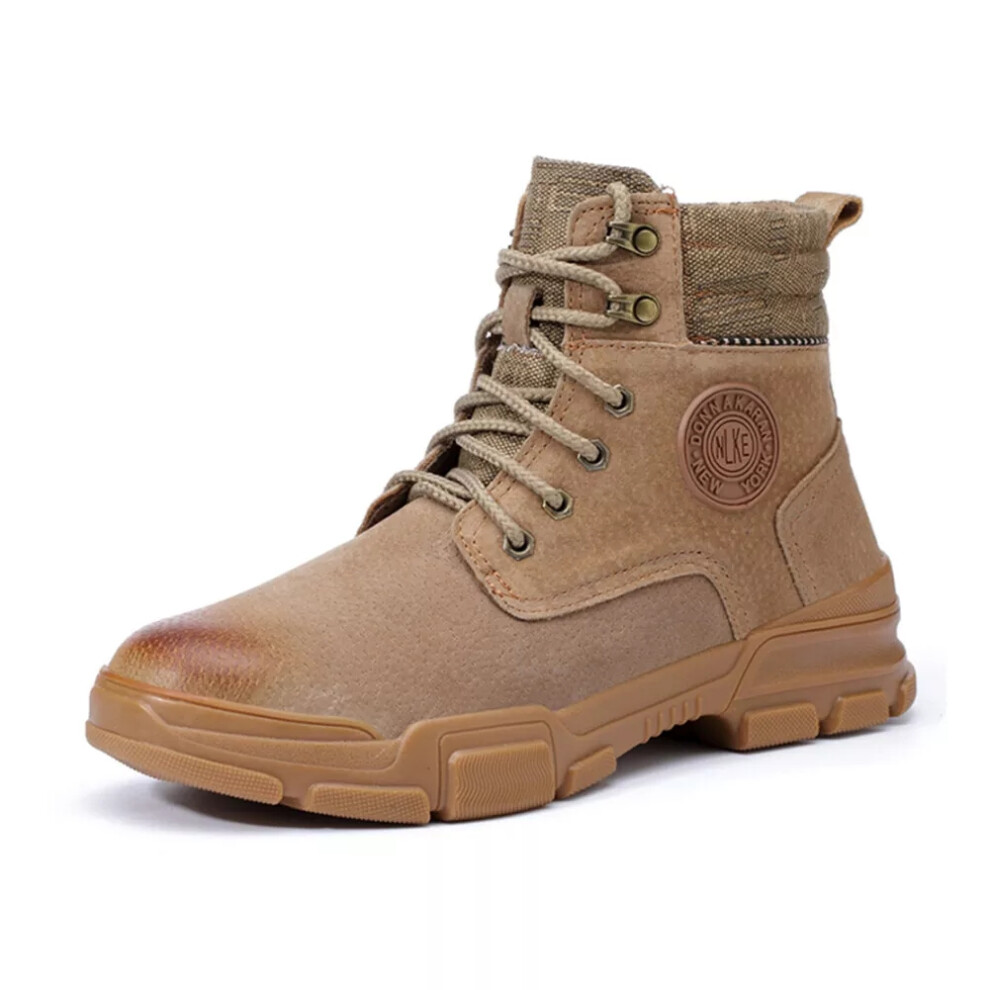 (UK 9.5/EU45) Safety Shoes Men Work Boots Steel Toe Cap Waterproof Leather Ankle Trainers UK