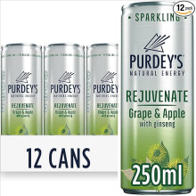Purdeys Rejuvenate Natural Energy Drink 12 x 250 ml Cans