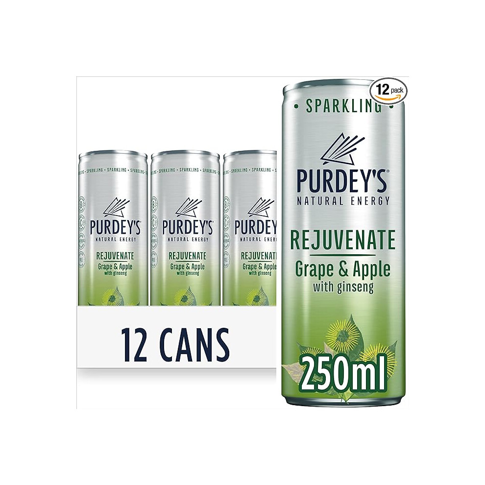 Purdeys Rejuvenate Natural Energy Drink 12 x 250 ml Cans