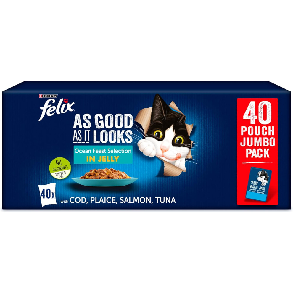 Felix As Good As It Looks Ocean Feasts Cat Food 100 g (Pack of 40)