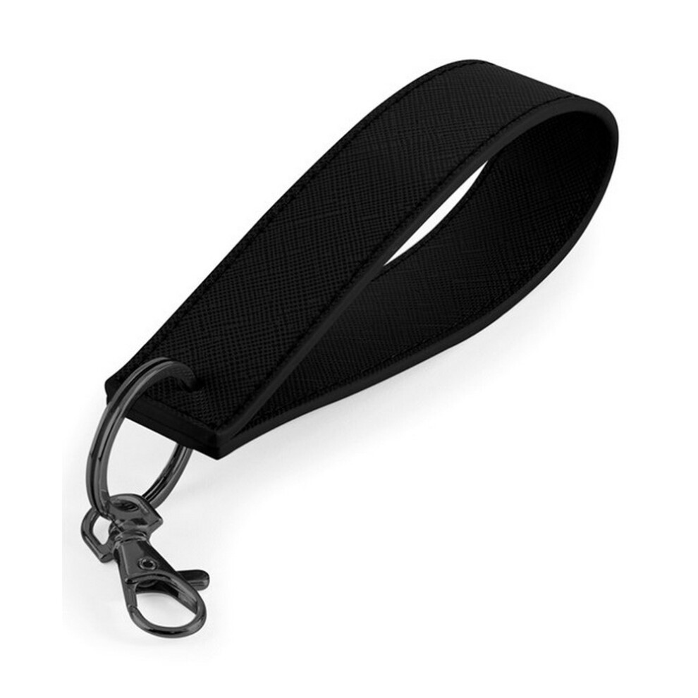 (One Size, Black/Black) Bagbase Wristlet Keyring