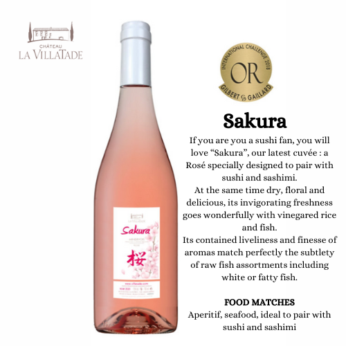 SAKURA Rosé Wine ( Granache + Syrah ) AOP 75cl 13%Vol. 2