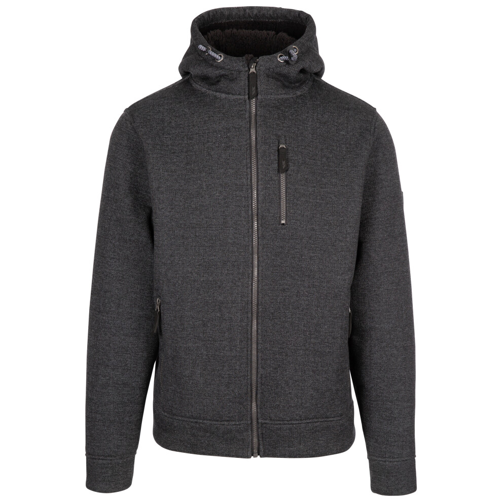 (XXS, Black Marl) Trespass Mens Hoodie Full Zip Sherpa Back Truther