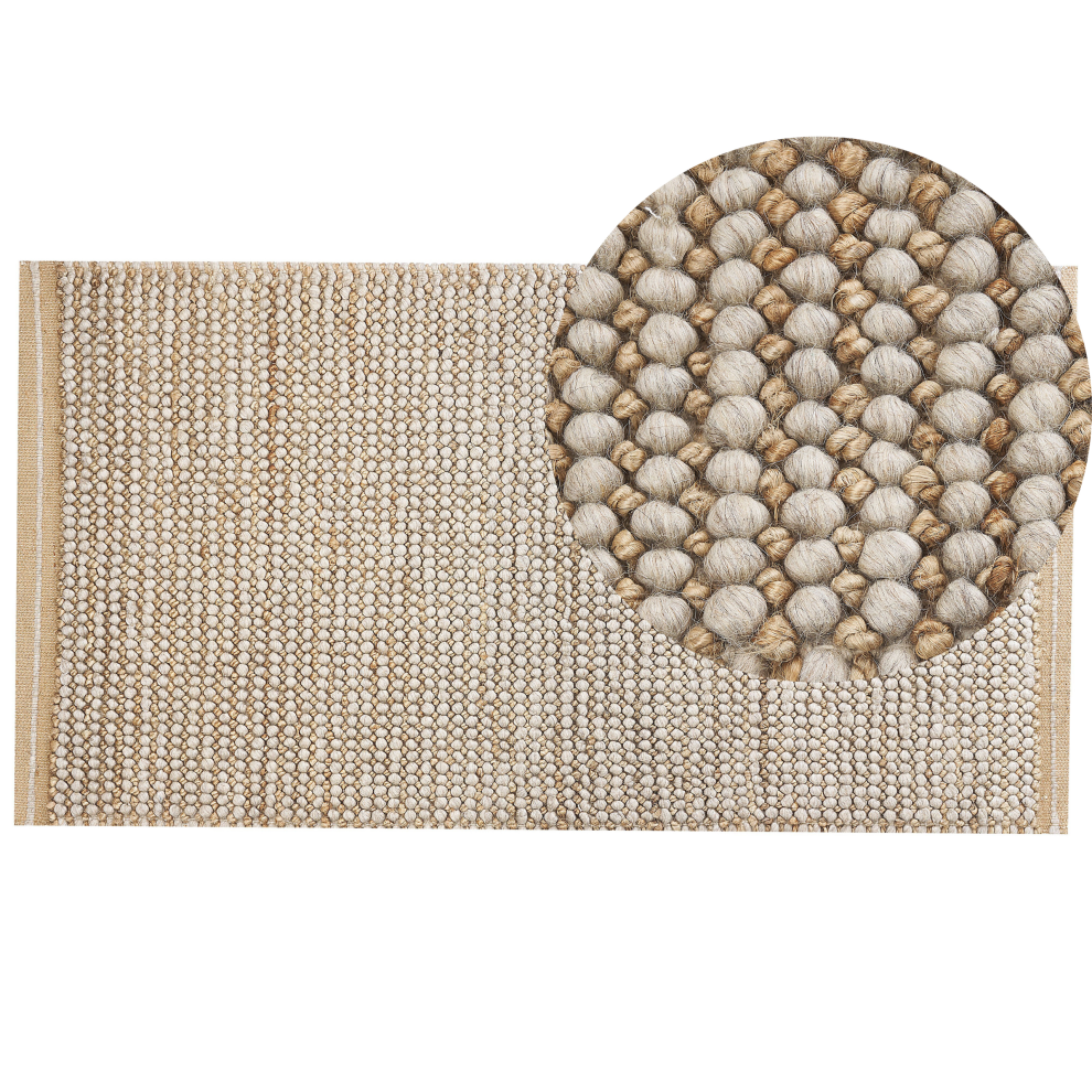 Wool Area Rug 80 x 150 cm Beige BANOO
