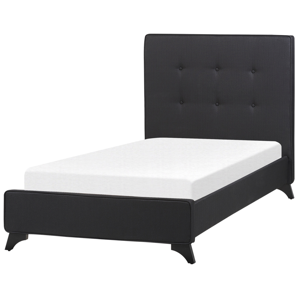 Fabric EU Single Size Bed Black AMBASSADOR