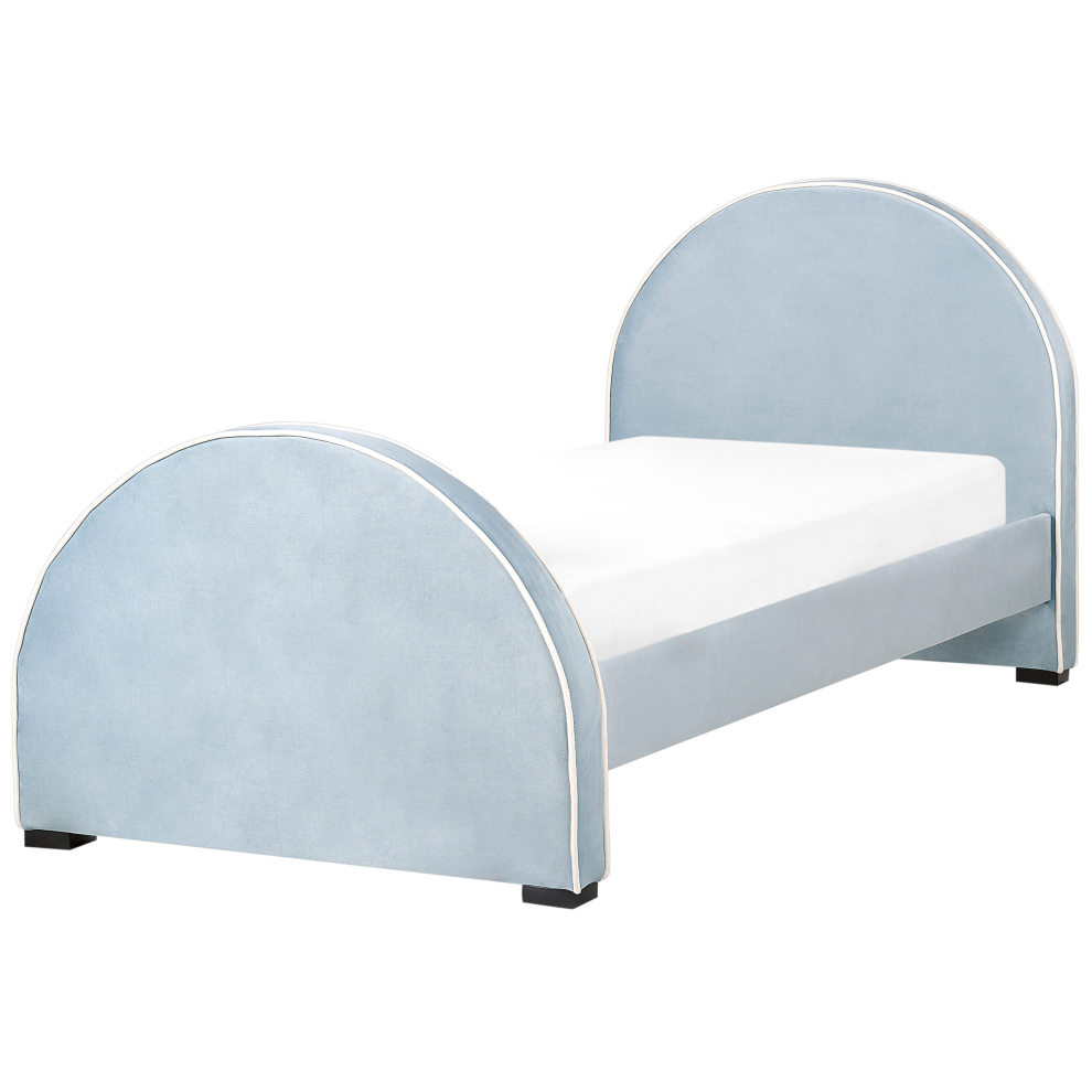 Kids Bed Velvet NOZAY 90 x 200 cm (EU Single) Light Blue