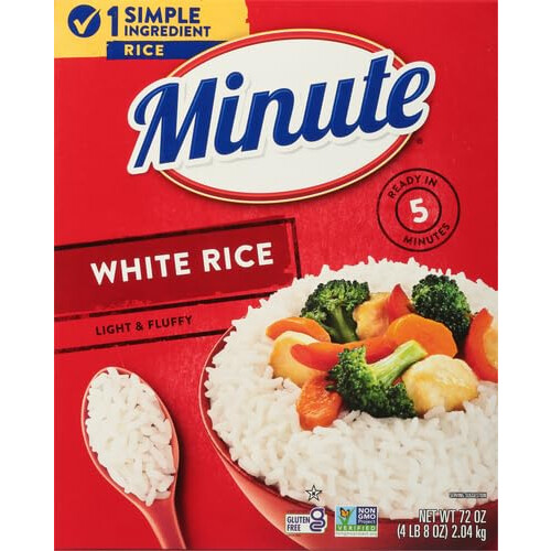 Minute Instant Light and Fluffy White Rice, 72oz.
