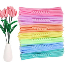 300pcs Thick Chenille Sticks Colored Pipe Cleaners Handmade Material Plush Strip Colorful Chenille Stems Pipe for Craft Supplies