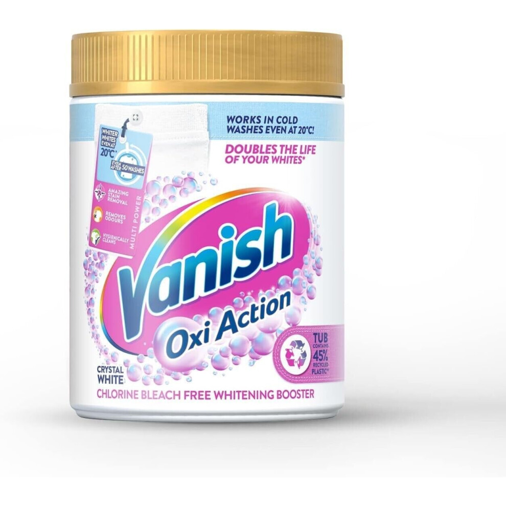 6 x Vanish Gold Oxi Action Powder Stain Remover Crystal White 1.5kg