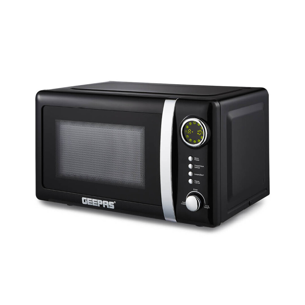 (Black) Black, GEEPAS 20L Digital Microwave Oven 700W