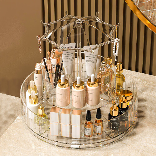 Living And Home Acrylic Swivel Makeup Organizer