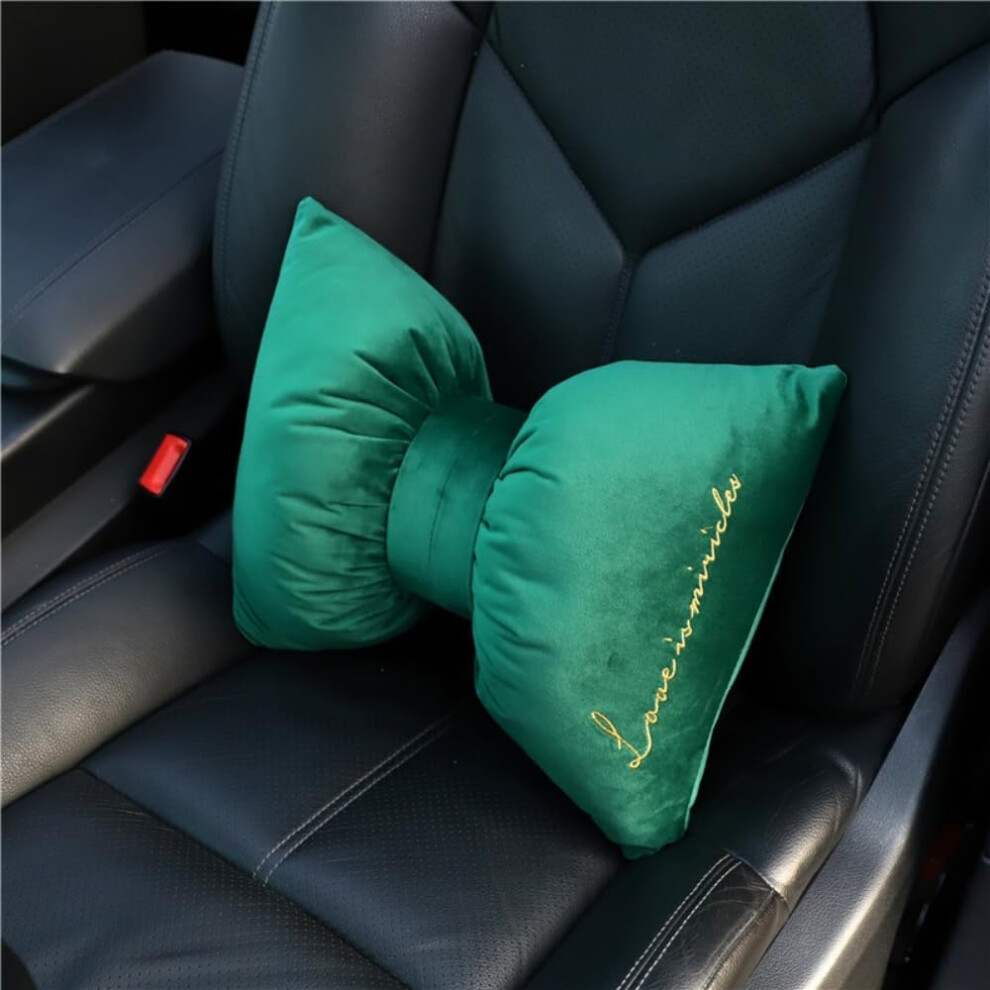 2 pieces of elegant bow tie shaped car headrest pillow solid color headrest cushion comfortable auto parts neck pillow driving office home decoration