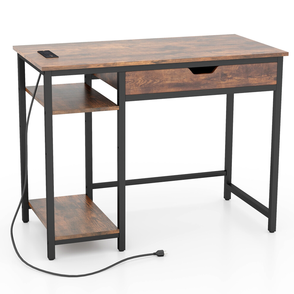 Costway Computer Desk Industrial Home Office Desk Drawer & Adjustable Shelf Not,Specified