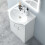 AICA 650mm Floorstanding Bathroom Vanity Unit with Ceramic Basin Sink Gloss White 3