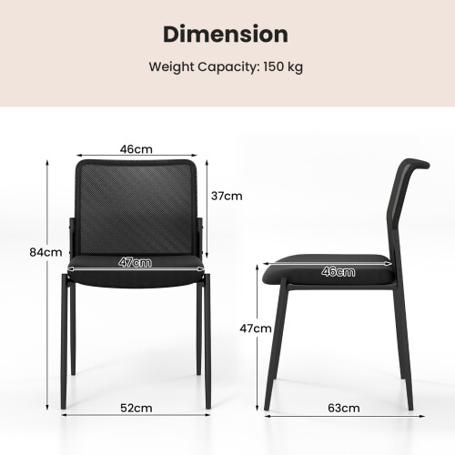 Costway Waiting Room Chair Set of 2 Stackable Office Guest Chairs 1