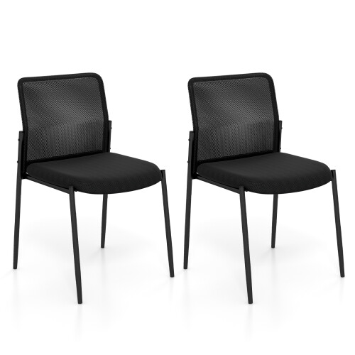 Costway Waiting Room Chair Set of 2 Stackable Office Guest Chairs