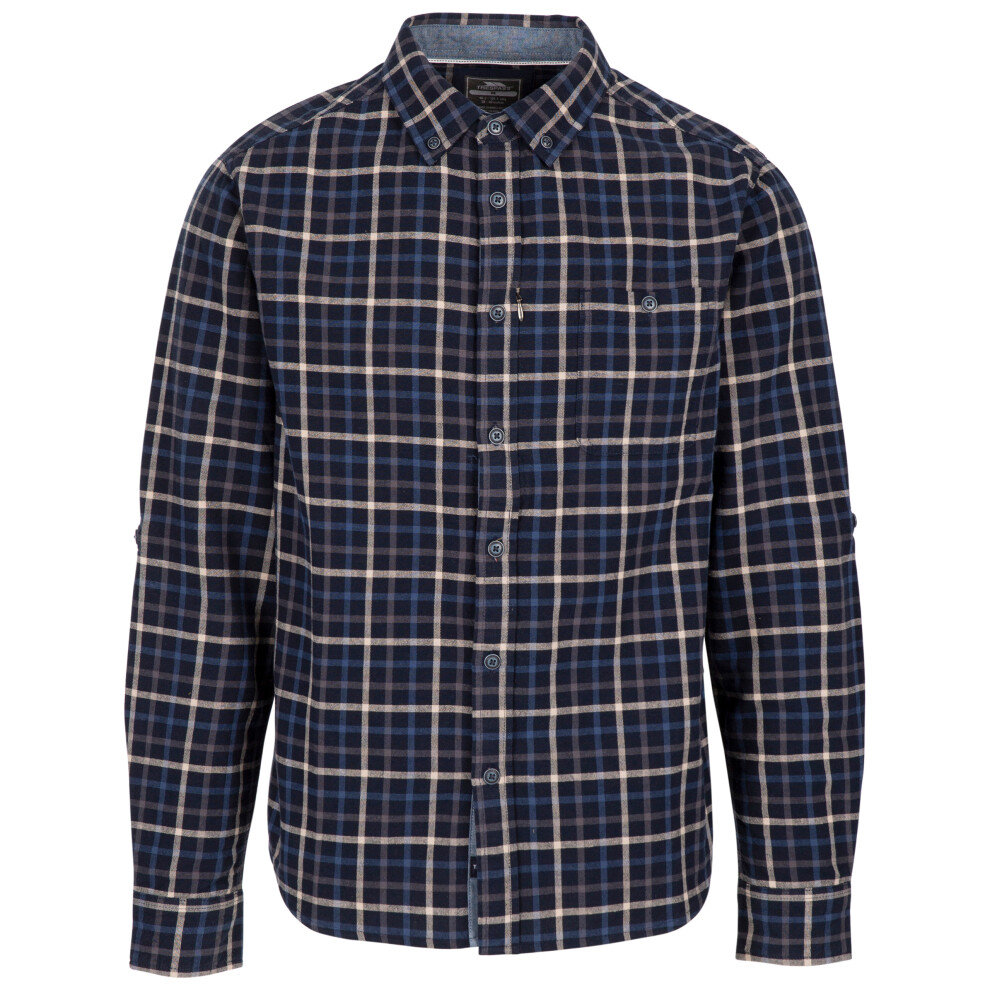 (XL, Blue Check) Trespass Mens Checkered Shirt Long Sleeve Withnell