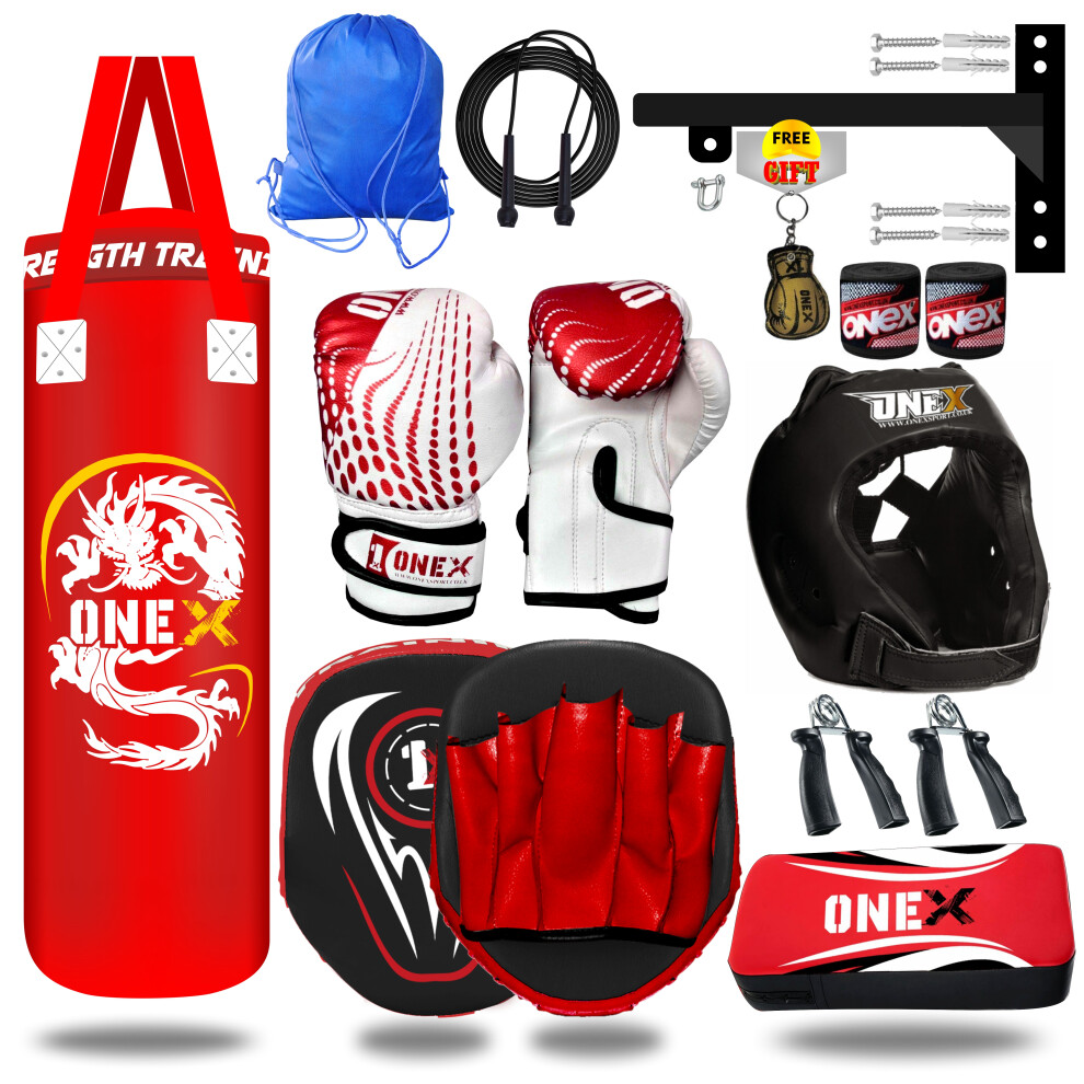 Onex Kickboxing Punching Set 3Ft Hanging Punch Bag Kids Punching Training Set