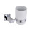 NES Home Single Wall Mounted Round Tumbler And Holder Chrome 1