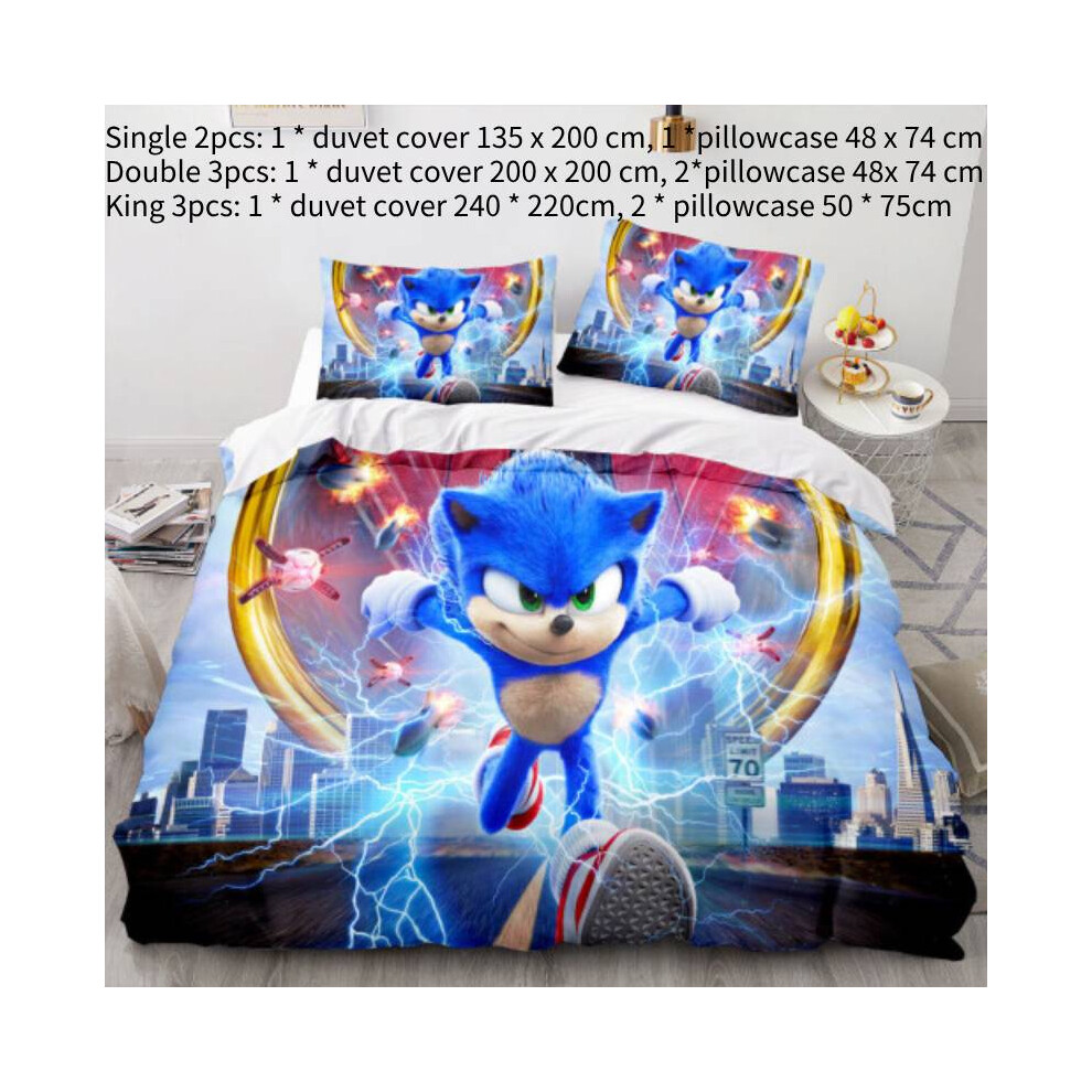 (Double) Hedgehog The Sonic Single Printing Double King Duvet Cover Home Furnishings