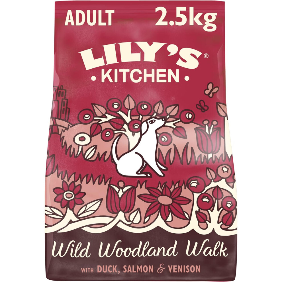 Lily's Kitchen Made with Natural Ingredients Adult Dry Dog Food Duck Salmon & Venison Grain-Free Recipe 2.5kg Bag